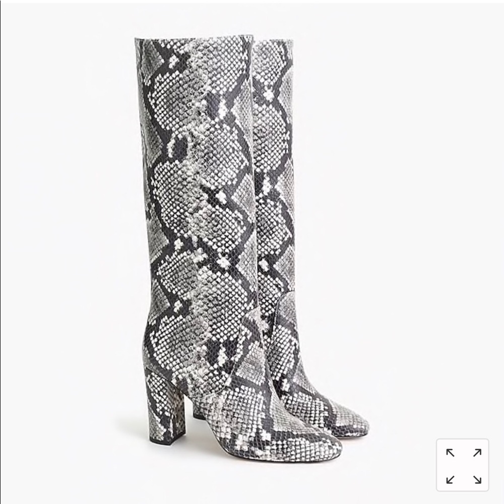 J Crew Tall Faux Snake Boot size 10